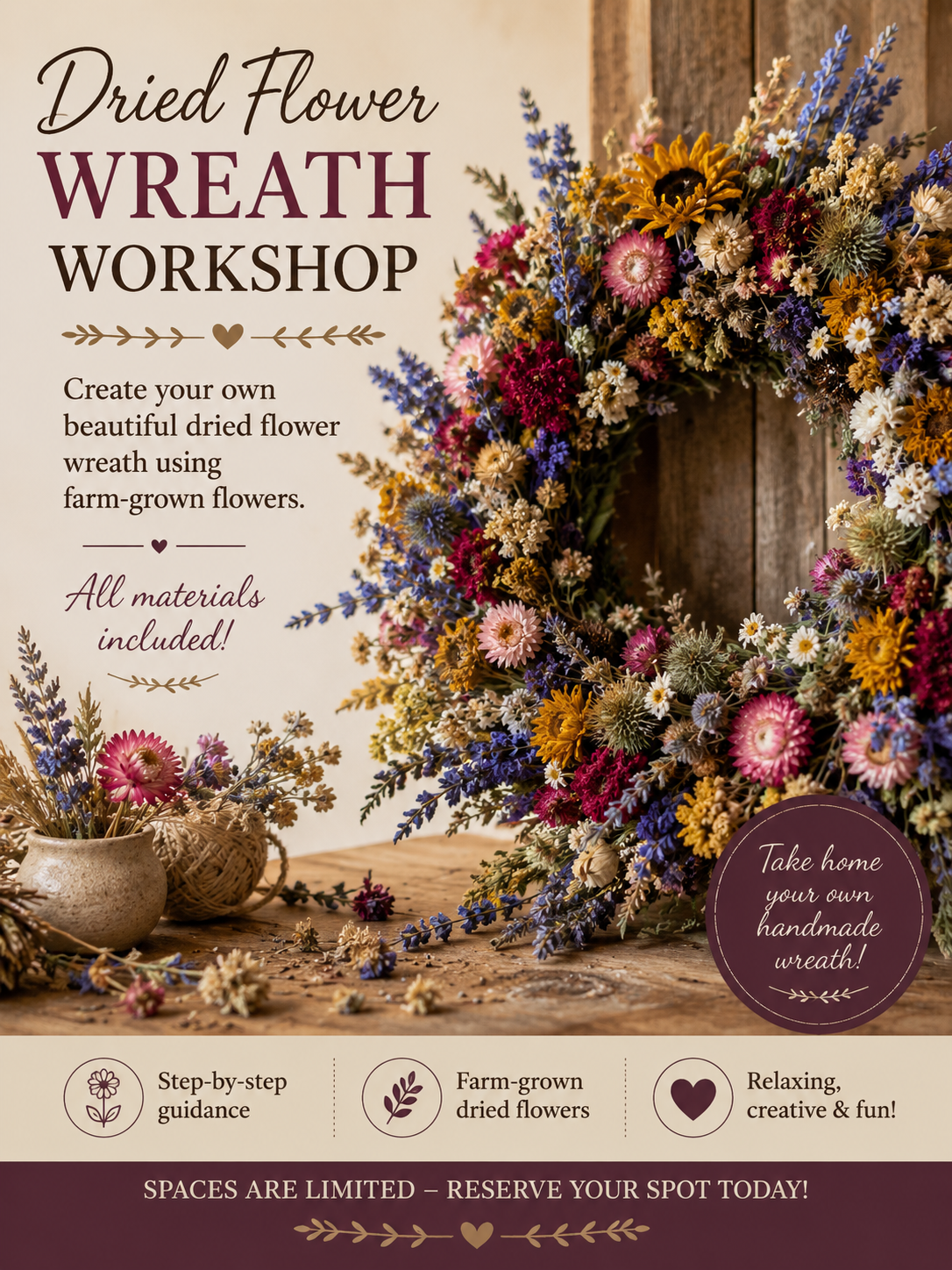 Dried Flower Wreath Workshop